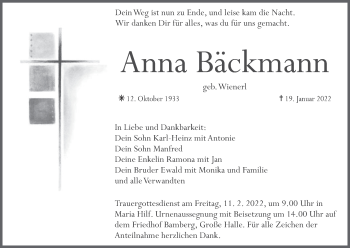 Anzeige von Anna Bäckmann von MGO