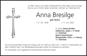 Anzeige von Anna Bresilge von MGO