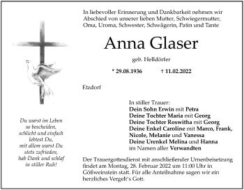Anzeige von Anna Glaser von MGO