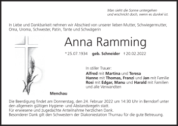 Anzeige von Anna Ramming von MGO