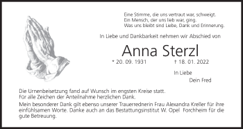 Anzeige von Anna Sterzl von MGO