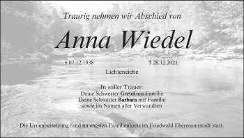 Anzeige von Anna Wiedel von MGO