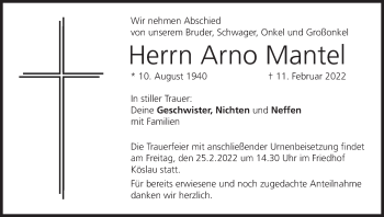 Anzeige von Arno Mantel von MGO