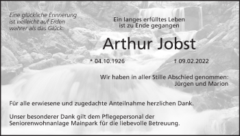 Anzeige von Arthur Jobst von MGO
