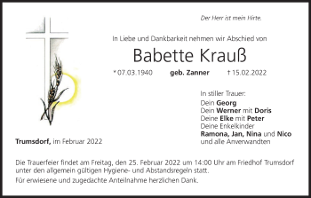 Anzeige von Babette Krauß von MGO