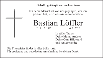 Anzeige von Bastian Löffler von MGO