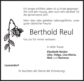 Anzeige von Berthold Reul von MGO