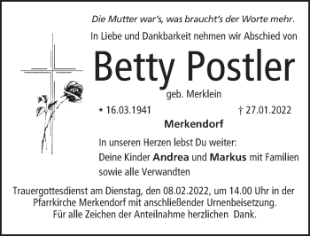 Anzeige von Betty Postler von MGO
