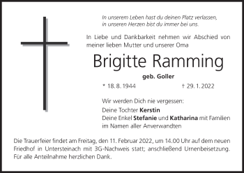 Anzeige von Brigitte Ramming von MGO