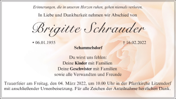 Anzeige von Brigitte Schrauder von MGO