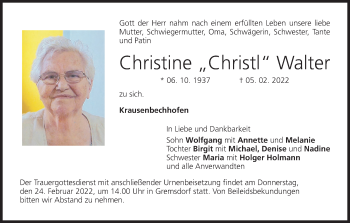 Anzeige von Christine Walter von MGO