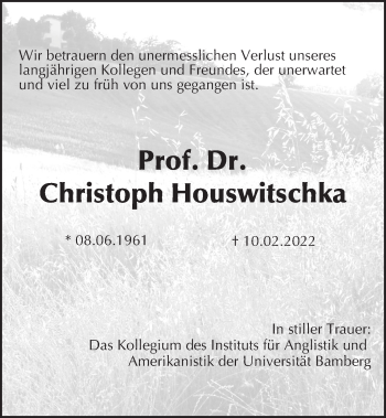 Anzeige von Christoph Houswitschka von MGO