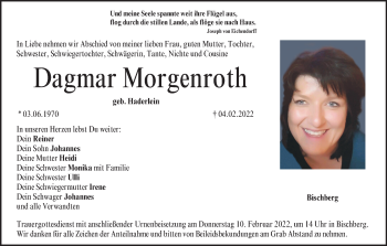 Anzeige von Dagmar Morgenroth von MGO