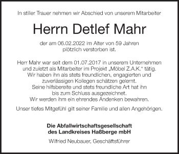 Anzeige von Detlef MAhr von MGO