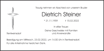 Anzeige von Dietrich Steiner von MGO