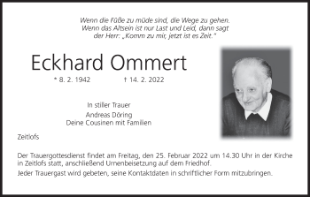 Anzeige von Eckhard Ommert von MGO