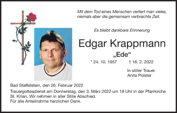 Anzeige von Edgar Krappmann von MGO