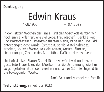 Anzeige von Edwin Kraus von MGO