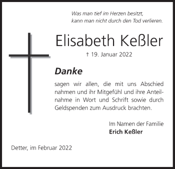 Anzeige von Elisabeth Keßler von MGO