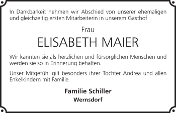 Anzeige von Elisabteh Maier von MGO