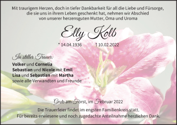 Anzeige von Elly Kolb von MGO