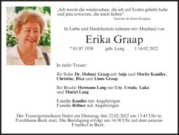 Anzeige von Erika Graap von MGO