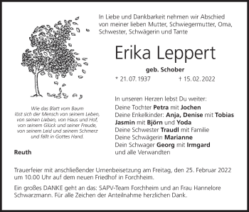 Anzeige von Erika Leppert von MGO
