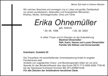Anzeige von Erika Ohnemüller von MGO