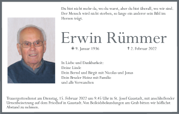 Anzeige von Erwin Rümmer von MGO