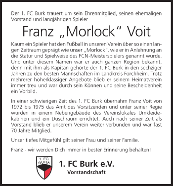 Anzeige von Franz Voit von MGO