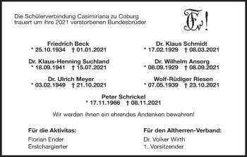 Anzeige von Friedrich Beck von MGO