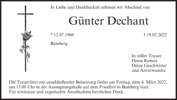 Anzeige von Günter Dechant von MGO