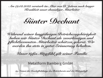 Anzeige von Günter Dechant von MGO