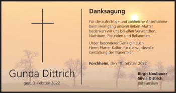 Anzeige von Gunda Dittrich von MGO