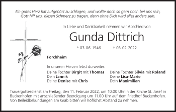 Anzeige von Gunda Dittrich von MGO