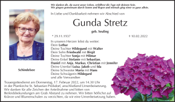 Anzeige von Gunda Stretz von MGO