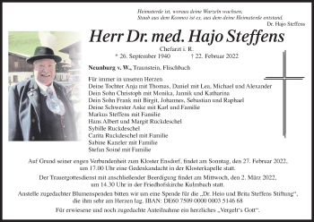 Anzeige von Hajo Steffens von MGO
