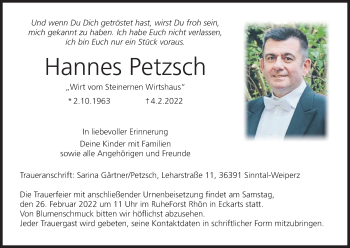 Anzeige von Hannes Petzsch von MGO