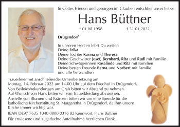 Anzeige von Hans Büttner von MGO