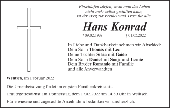 Anzeige von Hans Konrad von MGO