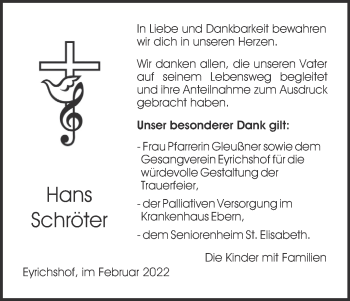 Anzeige von Hans Schröter von MGO