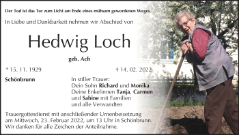 Anzeige von Hedwig Loch von MGO
