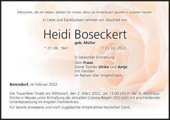 Anzeige von Heidi Boseckert von MGO