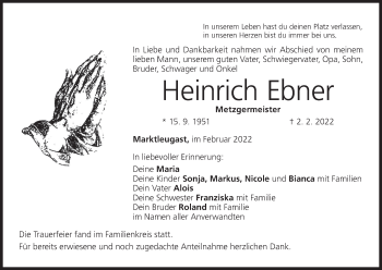Anzeige von Heinrich Ebner von MGO
