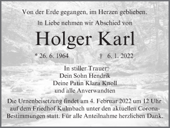 Anzeige von Holger Karl von MGO