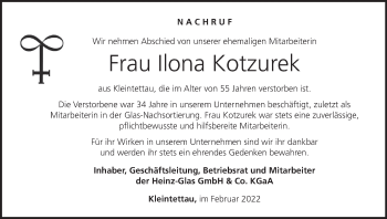 Anzeige von Ilona Kotzurek von MGO