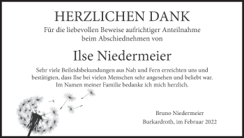Anzeige von Ilse Niedermeier von MGO