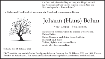 Anzeige von Johann Böhm von MGO