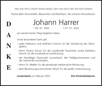 Anzeige von Johann Harrer von MGO