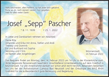 Anzeige von Josef Pascher von MGO